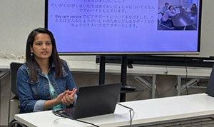Laxmi-san presenting her life story.
